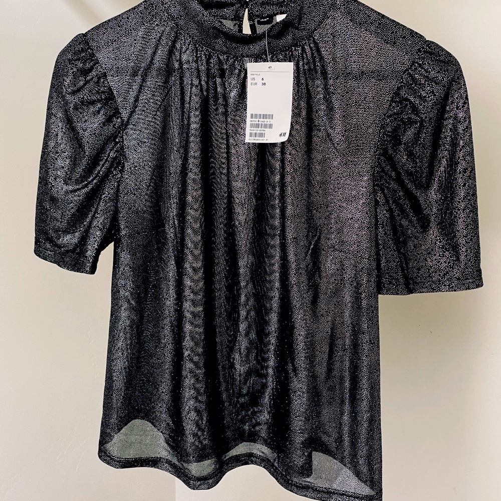 H&M Sparkle Short Sleeve Blouse (Brand New)